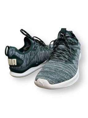 PUMA Women's Ignite Flash Evoknit Sneakers Green Size 8 Running Shoes